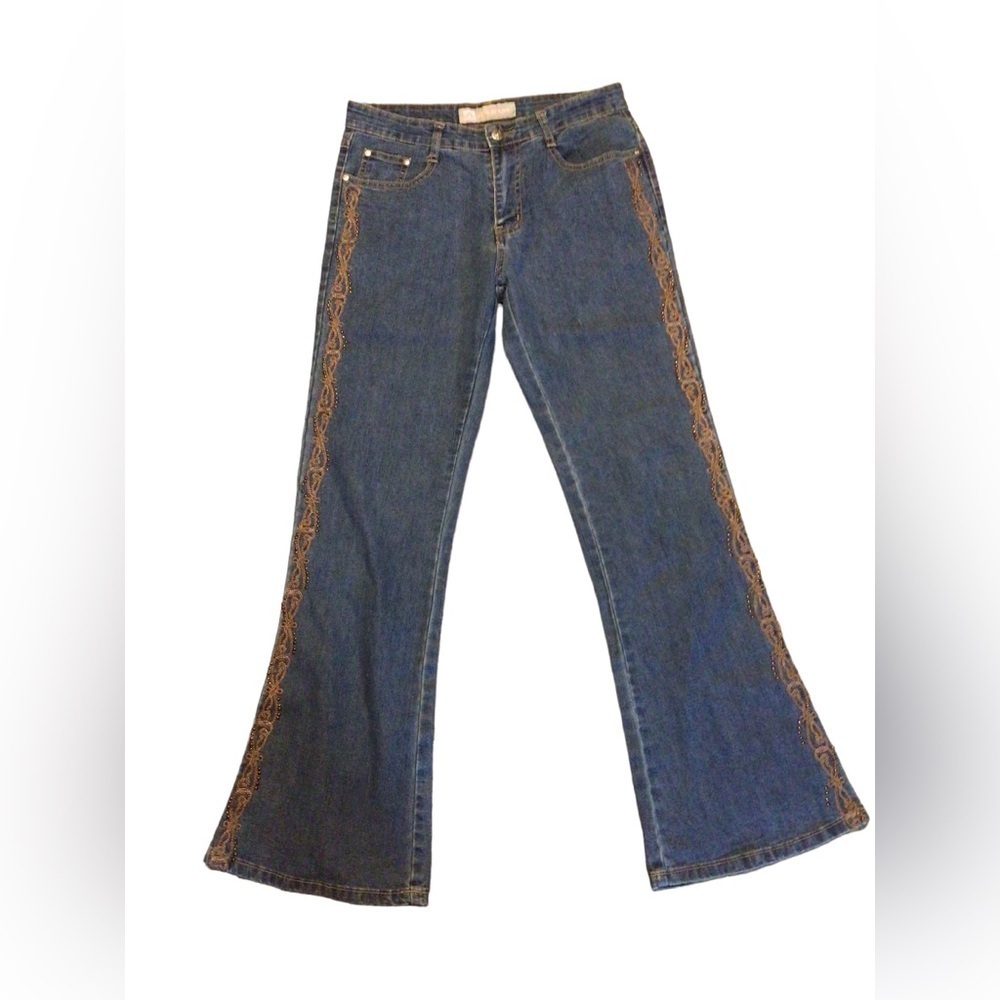 COS Jeans Size 29 Boot Cut Flare Embroidered Beaded Western Rodeo Dancing